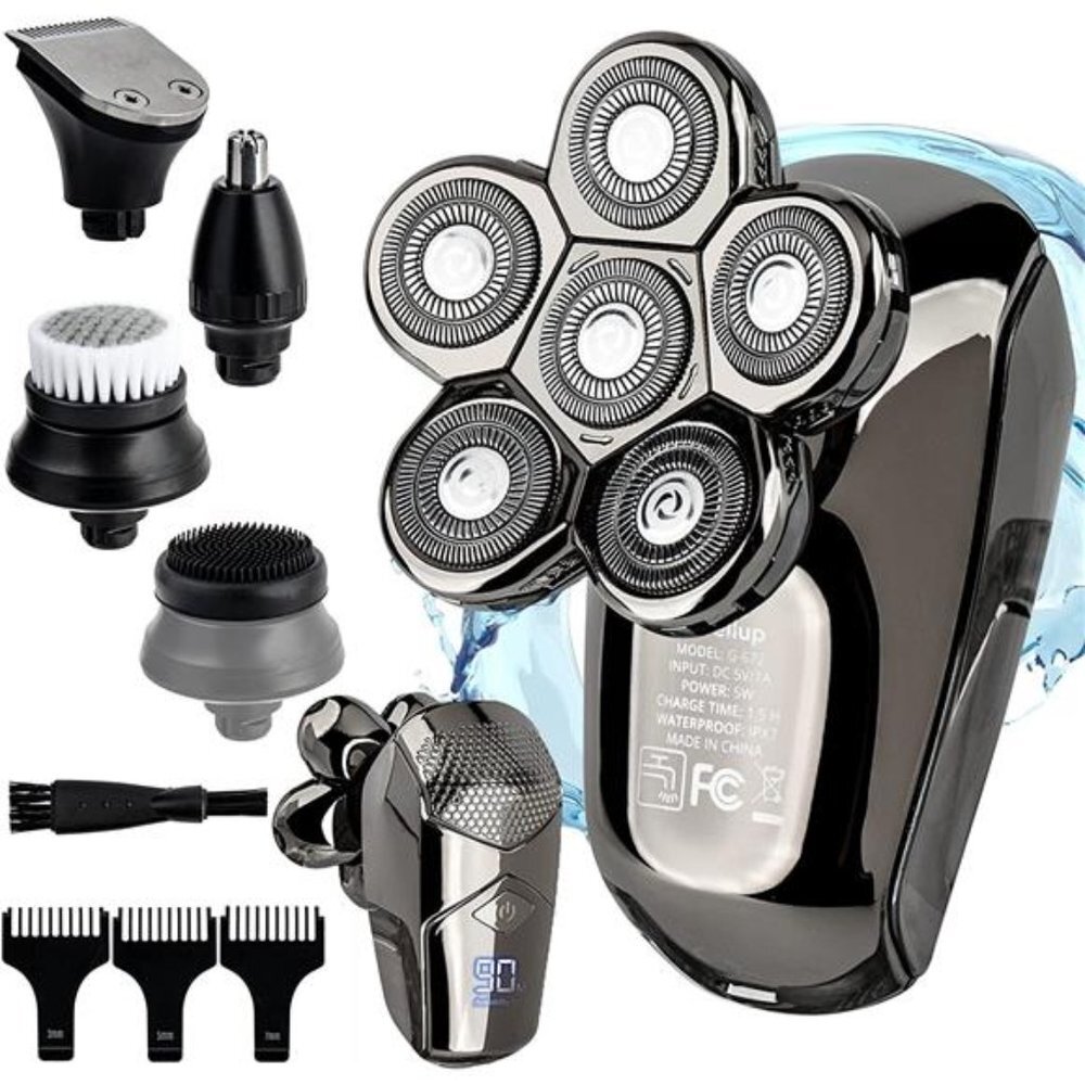 5-in-1 Men's Grooming Kit Waterproof and Rechargeable Electric Shavers